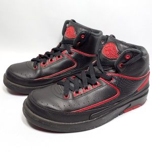 Nike Air Jordan II Shoes Black Varsity Red 'Alternate 87' 834276-001 Size 5.5Y
